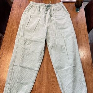 Mint corduroy drawstring pants